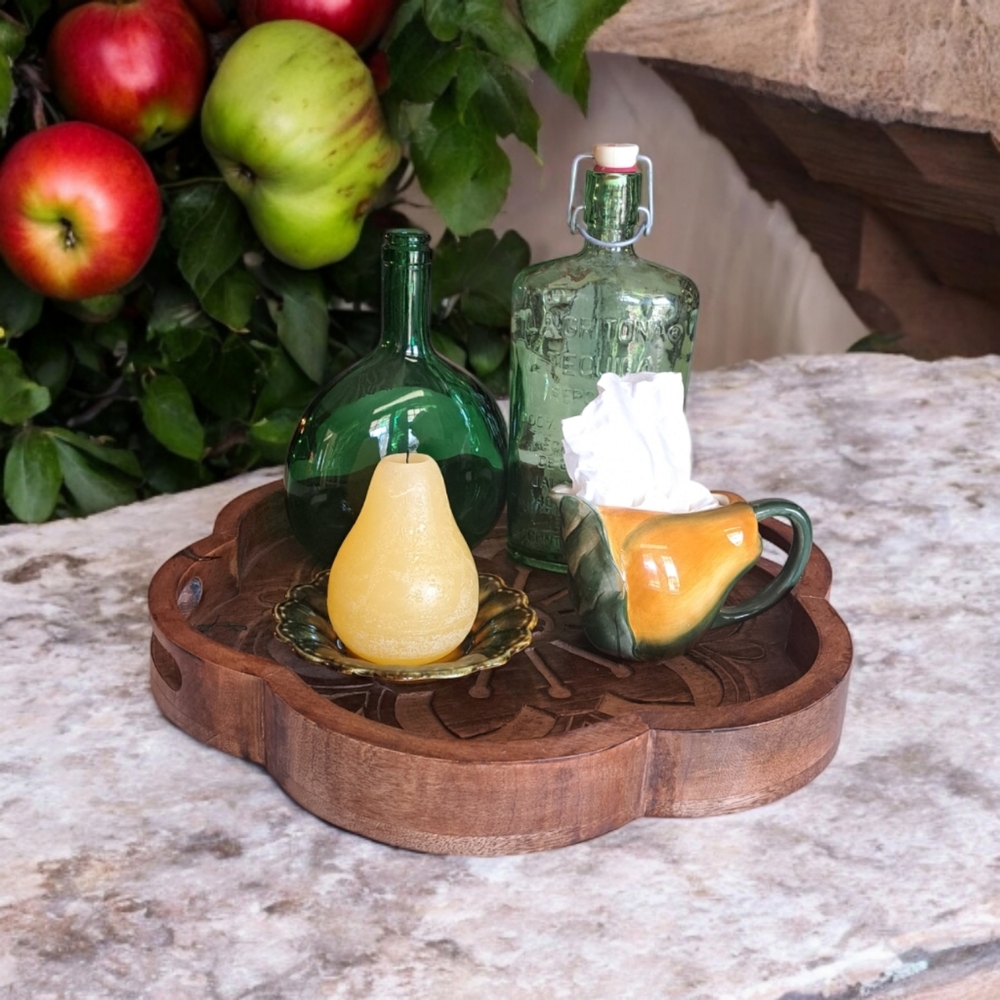 Small pottery Pear Pitcher by Home Accents in green and yellow